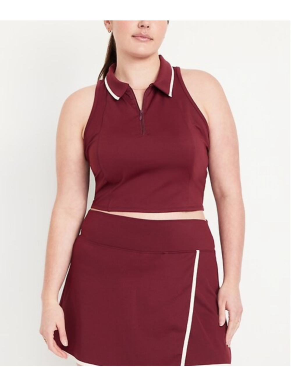 ⚡️2 for $38 Old Navy Burgundy Powersoft Go-Dry Crop Top Size XL